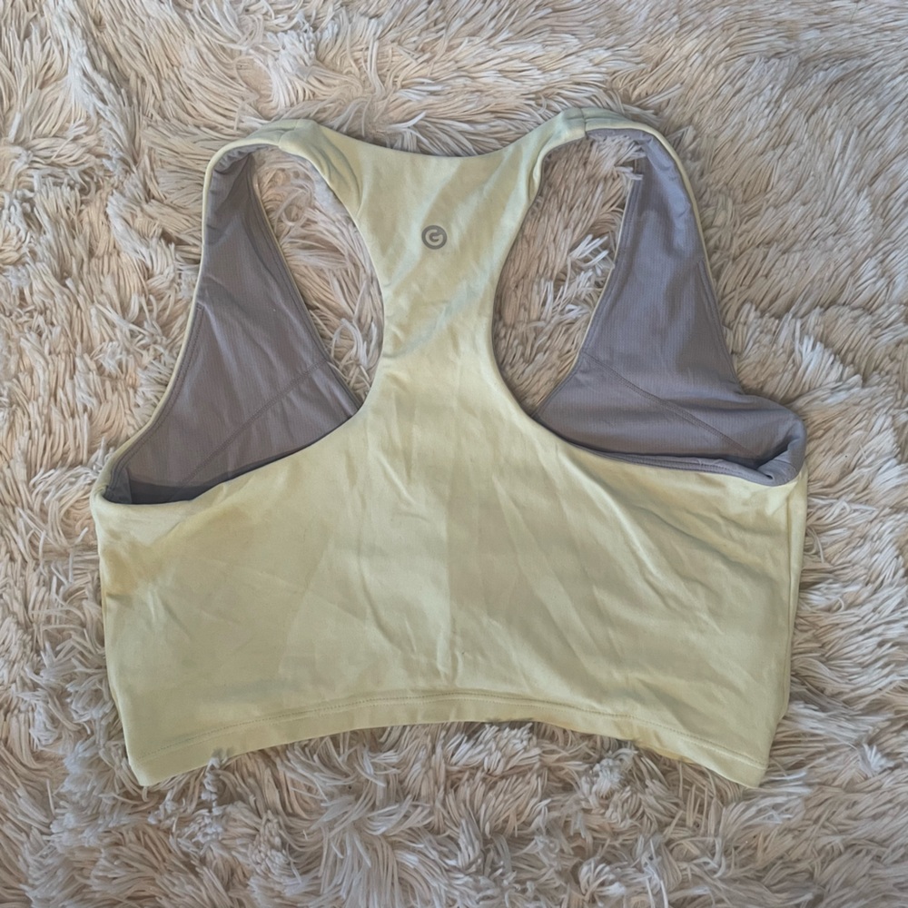 Light Yellow Racerback Crop Top - Picture 2 of 3